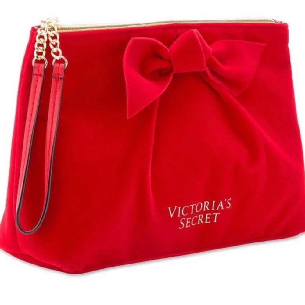 Victoria's Secret 
Velvet Bow Wristlet  Cosmetic Bag